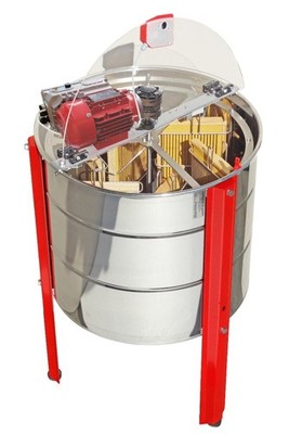 Selbstwendeschleuder ''6Langstroth mit oberliegenden Motor'', Schleuderkorb Edelst