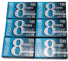 Maxwell 8mm GX-MP Lot of 6 Quality Camcorder Videotape 120 New Sealed