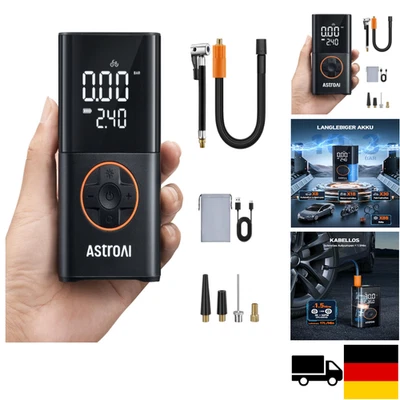AstroAI Kabelloser Elektrische Luftpumpe, Tragbare Akku Fahrradpumpe mit alle
