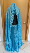 Bauchtanz Chiffon Bellydance Plissee Rock Tanz Schleier Tellerrock blau türkis