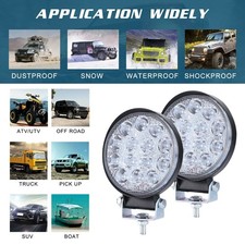 2pcs 140w Led Work Light Truck Offroad Tractor Atv Flood Spot Lights 12v Round