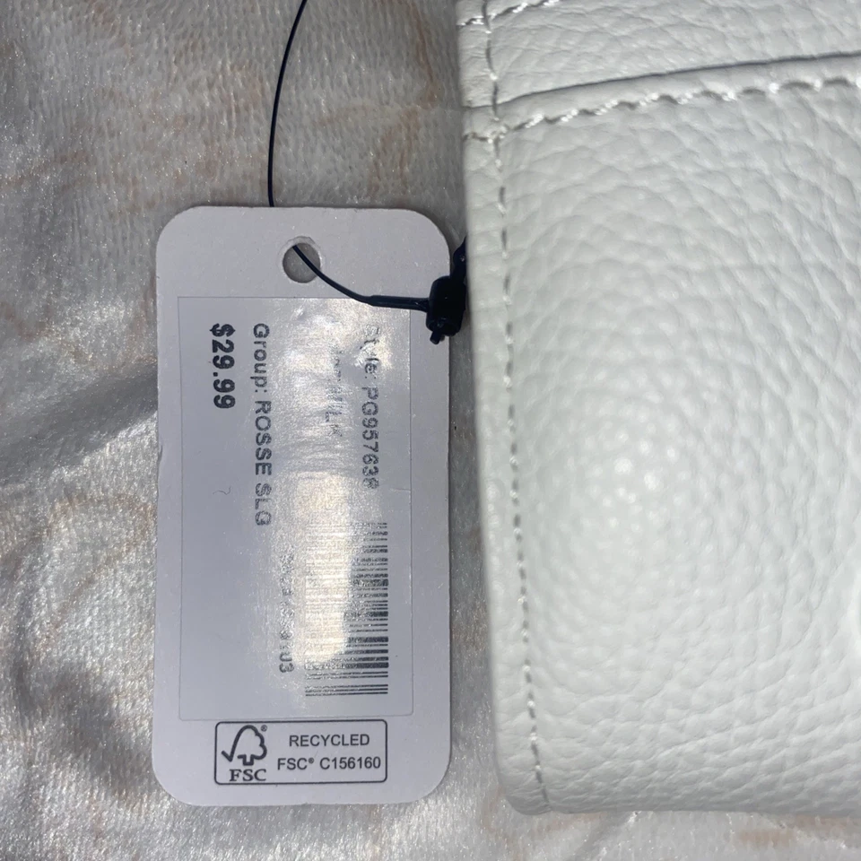 Cartera de mujer blanca GUESS pequeña plegable nueva con etiquetas de cuero sintético Foto 2 de 4