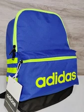 Adidas Classic 3 Stripe Backpack Youth Cooler Pocket Padded Strap Blue