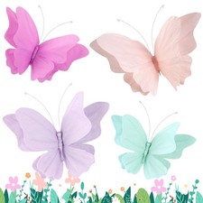 OBBOLO 3D Hanging Butterfly Decorations, Butterfly Birthday Party Decorations...