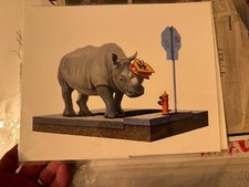 Josh Keyes The Collector Fine Art Print Poster Tiny Showcase Edition Rhino Rhyno