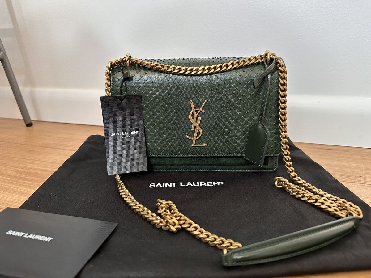 Authentic Saint Laurent Sunset CrossbodyBag Python with Authentic Saint Laurent Sunset CrossbodyBag Python with