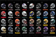 NFL LEAGUE - HELMETS POSTER - 22x34 - 25606
