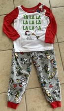 Girl SZ 6 Jammies For Your Families Peanuts Fa La La Christmas Pajamas NWT 40.00