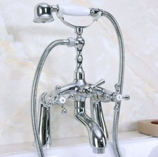 Chrome Brass Bath Tub Mount Filler Faucet Hand Spray Shower Mixer Tap Set 2na121