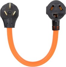 NEMA 10-50P Male to 10-30R Female Dryer Plug Adapter, 1.5FT 3 Prong Orange