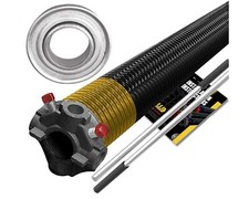 Garage Door Torsion Spring 250x1.75x39- Black for RIGHT SIDE with Bearing & Bars