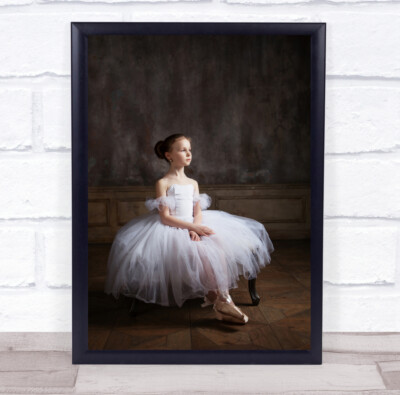 Girl Children Ballet Performance Skirt Dress Ballerina Dance Wall Art Print