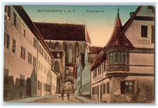 c1910 Klingengasse Rothenburg ob der Tauber Bavaria Germany Antique Postcard
