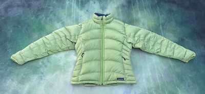 Patagonia Women's Lime Green Down Jacket Size M.