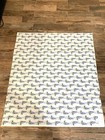 Vintage Mid Century Modern WEST GERMAN 70s Retro Fabric Flower Floral Blue — photo 2