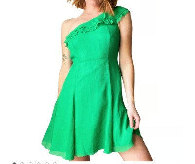armani exchange green dress L'AGENCE Amani Wrap Dress In Grass Green