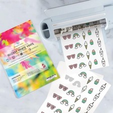 EVG 20 Sheets Printable Sticker Vinyl for Cricut | Glossy White A4 Waterproof