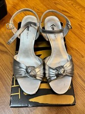Fioni Night Silver Kitten Heels - Strappy Open Toe  2.5  Heel - Woman  s Size 6