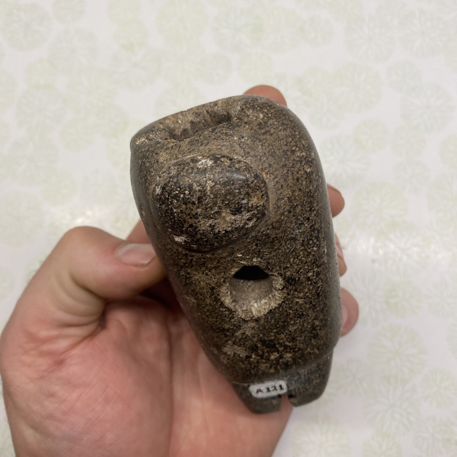 MLC *s1828 Whittlesey Weeping Eye Human Stone Effigy Pipe Ohio X Dr