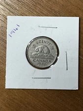 🟦1941 CANADIAN FIVE CENT COIN🟦KEY DATE CANADA 5 CENTS KING GEORGE VI #G6🟦