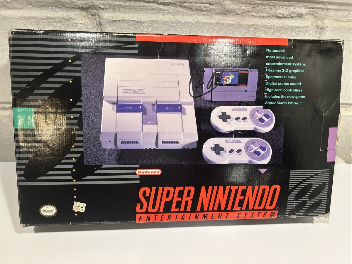 Super Nintendo Snes Console System Complete In Box CIB Super Mario World  RARE