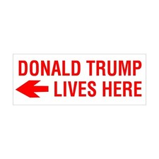 Donald Trump Lives Here Red Self Ink Stock Stamp - 3  4" x 1 7  8"