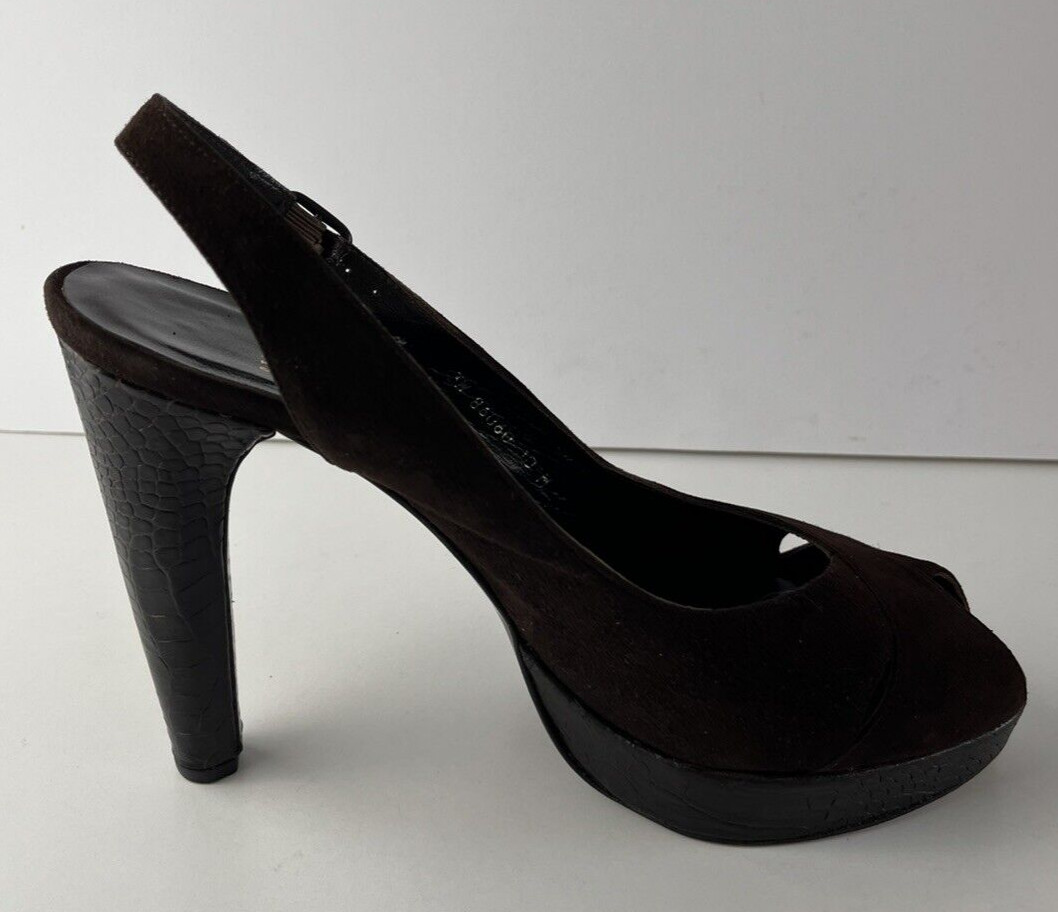 Stuart Weitzmann Brown Suede Platform Women's Pee… - image 16