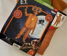 Toddler E.T. Extra Terrestrial COSTUME 2T NEW Suit Headpiece LIGHT UP FINGER