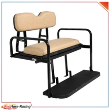 Rear Flip Seat Fits EZGO TXT Golf Carts (1994.5-Up)  Tan Cushions