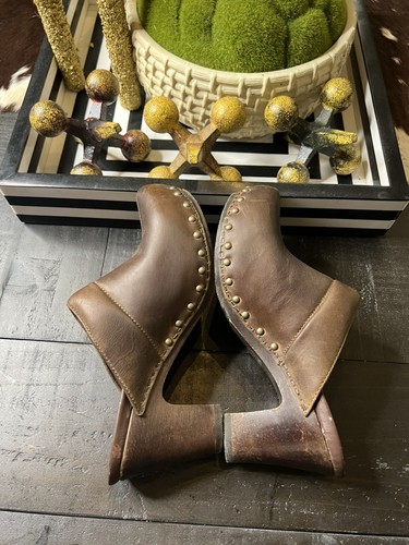 Dansko Rae Mules Brown Leather Studded Slip on Heel Clogs Size EU 37 - Foto 4 di 12