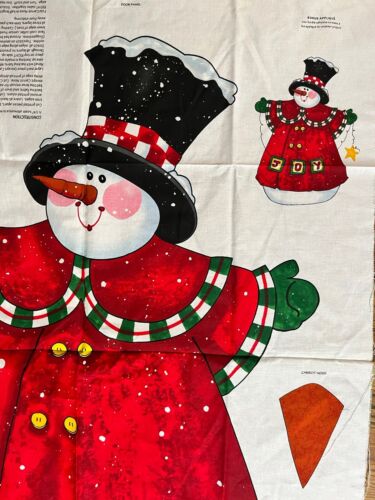 DAISY KINGDOM Joyful Snowman Christmas Door Decor CUT & SEW Fabric Panel Vintage - Picture 3 of 5