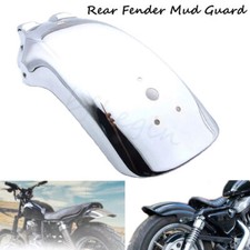 Guardabarros trasero universal para motocicleta plateado para chopper bobber honda yamaha
