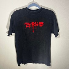 RARE VINTAGE Y2K ZERO SKATE BRAND BLACK SHIRT SIZE MEDIUM