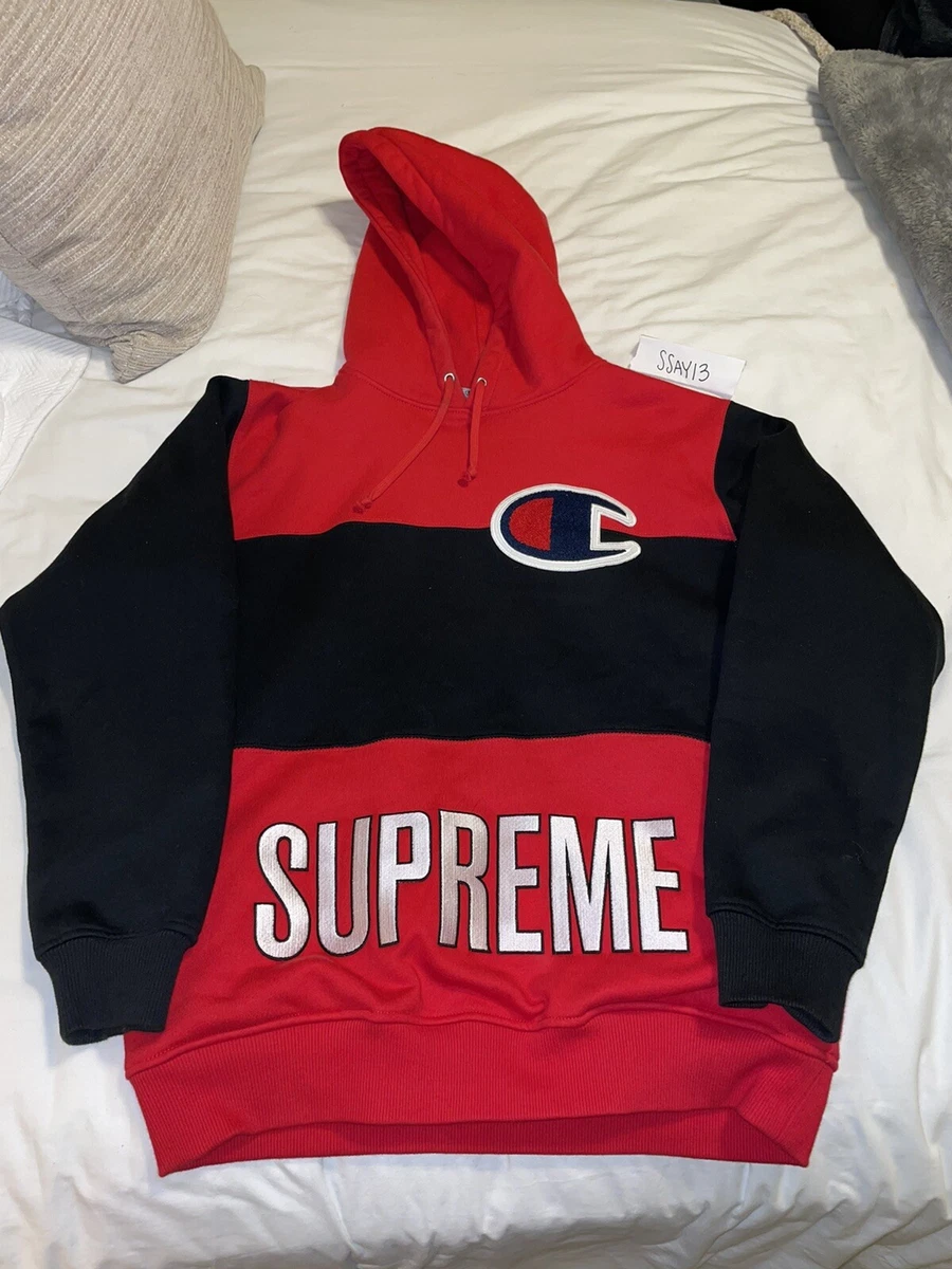 Supreme Champion Pullover Color Blocking Red Black eBay