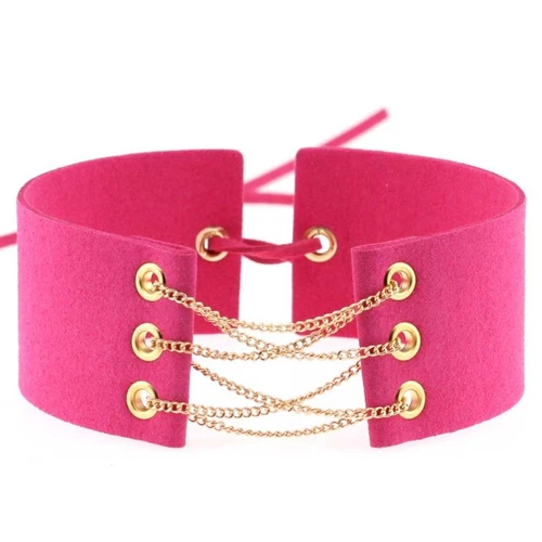 Gothic Samt breit mit Kette Choker Halskette Punk verstellbar Halsband Zubehör - Bild 21 von 55