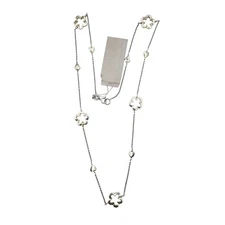 Giani Bernini Sterling Silver Floral Heart Station Cable Chain Necklace 18" NWT