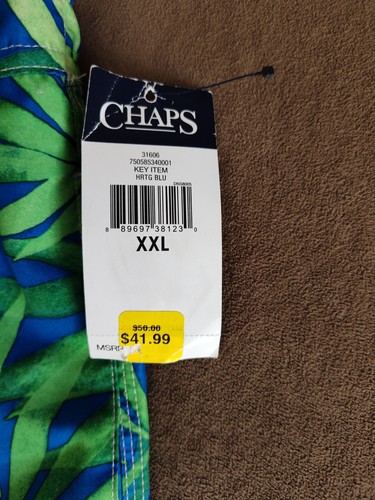 Chaps Mens Swim Trunks Size XXL Floral Print Hawaiian Lined Board Shorts NWT New - Picture 6 of 7
