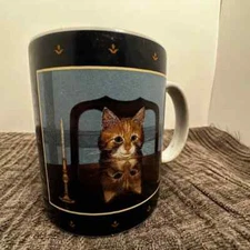 Vintage Lang and Wise cat coffee mug collectible 1997 lord Buffington painting