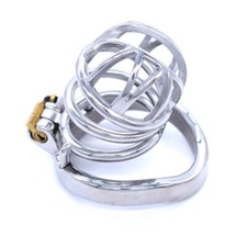 Stainless Steel Male Chastity Cage Device Men Metal Locking Belt Restraint