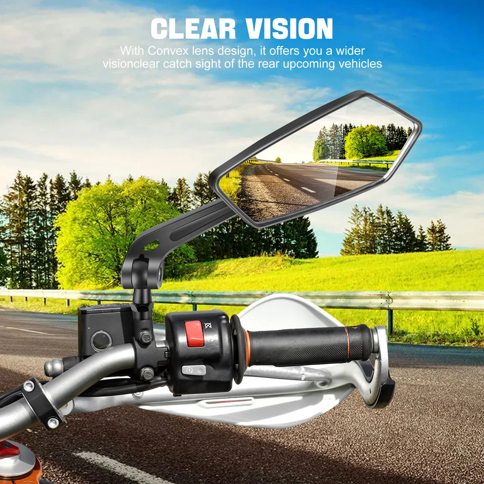 Pair Clear Side Mirrors Rearview Black Wing For Indian Scout 60 Chief Dark Horse - Image 3 of 4