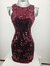 Emerald Sundae Women Party Cocktail Prom Dress Size XS Sleeveless Burgundy