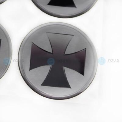 4 X You.S Hub Caps Silicone Sticker 65,0 MM - Iron Cross Emblem - New