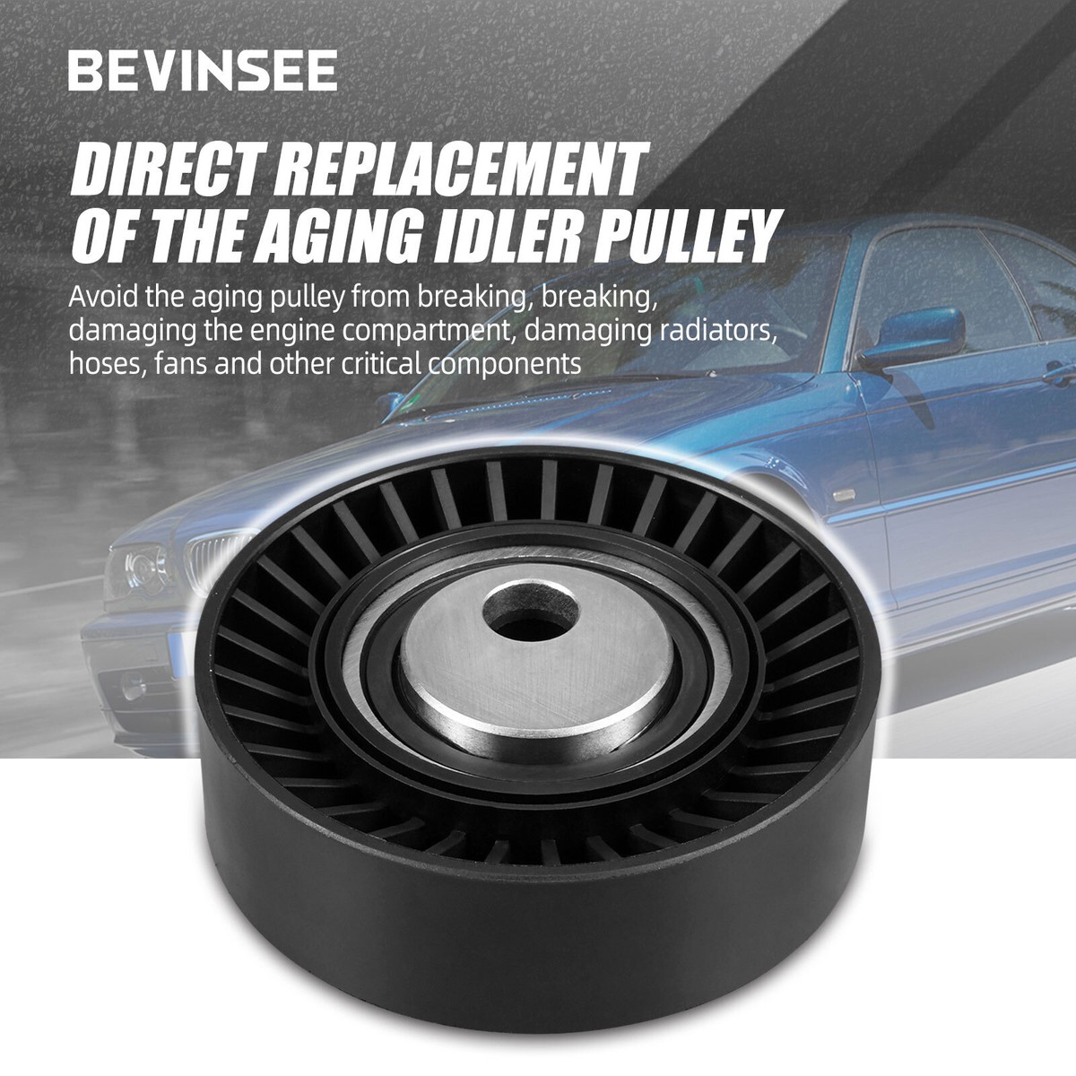BRTEC Drive Belt Idler Pulley 38069 For BMW X5, M3, M5, 3 Series & 5 Series (1992-2006 Models)
