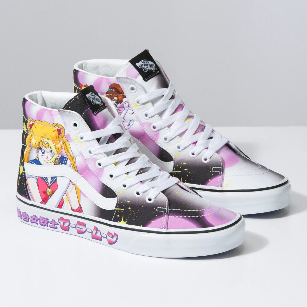 New Vans X Sailor Moon Sk8 Hi Black Pink Sneakers Limited Edition 2022