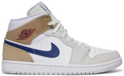 Jordan 1 Mid White Khaki Blue Void for Sale | Authenticity