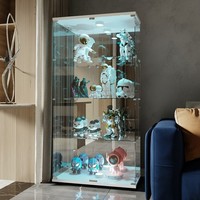 Glasvitrine Standvitrine Mit Led 4 - Lagen Glas Vitrine Vitrinenschrank Schloss