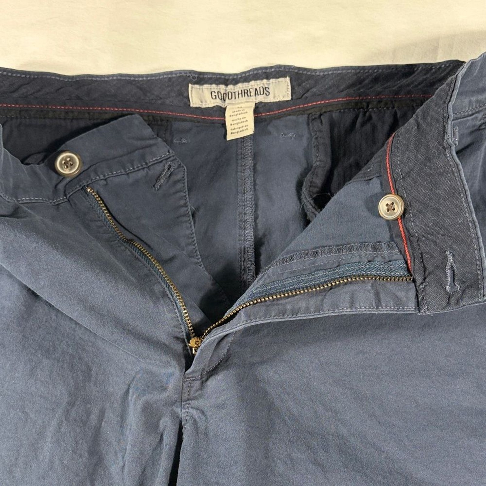 Goodthreads mens dark blue basic flat front 7" in… - image 5