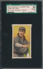 1910 T206 PIEDMONT 350 - JOE LAKE, ST. LOUIS, NO BALL - SGC 50 VG/EX 4 (SVSC)