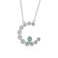 Cavill Silbercollier 1,5Ct Zirkon Platinierter 925 Sterling Damen Schmuck