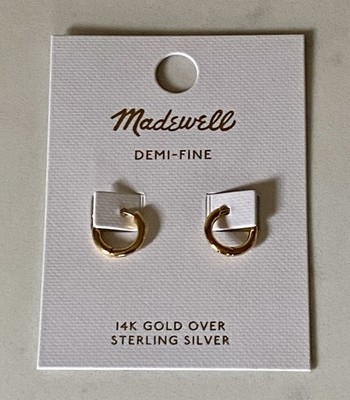 NEU Madewell halbfeine 14K Gold über Sterlingsilber Huggie Creolen Creolen